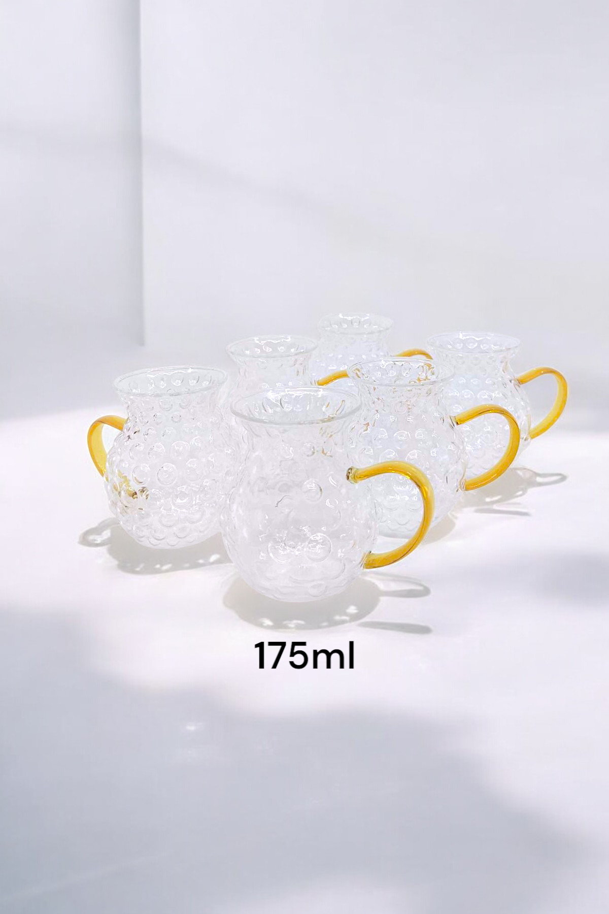 6'lı Turuncu Kulplu Borosilikat Termisil Serisi Bardak Seti 175ML KW-338
