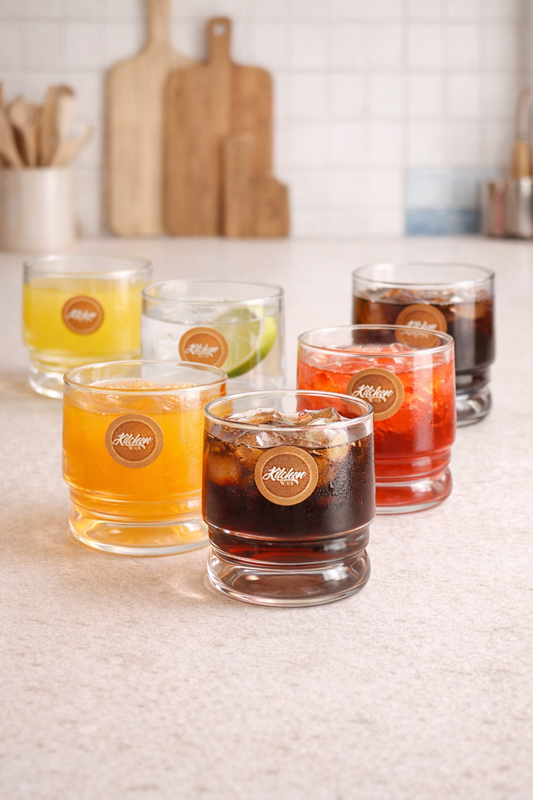 Borosilikat 6’lı Cam Bardak 350ml Isıya Dayanıklı Şeffaf Cam Bardak Seti KW-1053