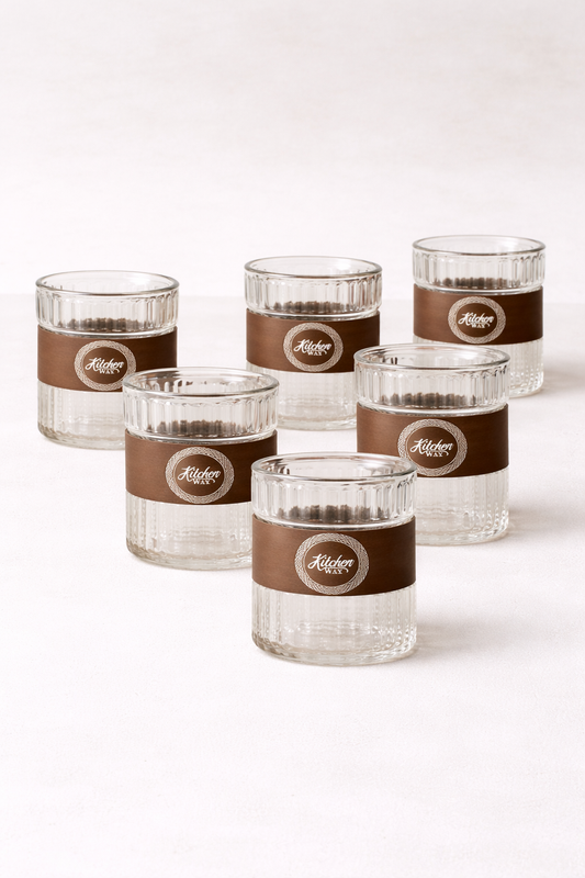 6’lı Borosilikat Cam Bardak Seti Akasya Tutamaçlı KW-853