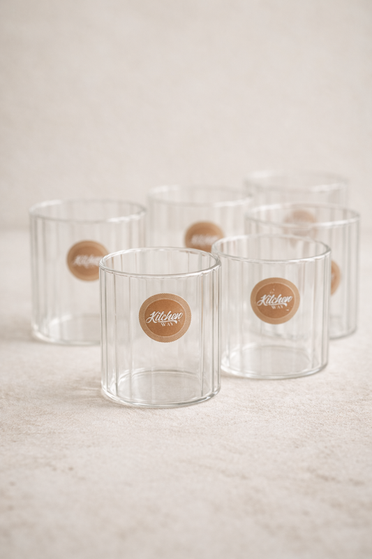 Borosilikat 6’lı Cam Meşrubat Bardak 240ml Isıya Dayanıklı Şeffaf Cam Bardak Seti KW-1043