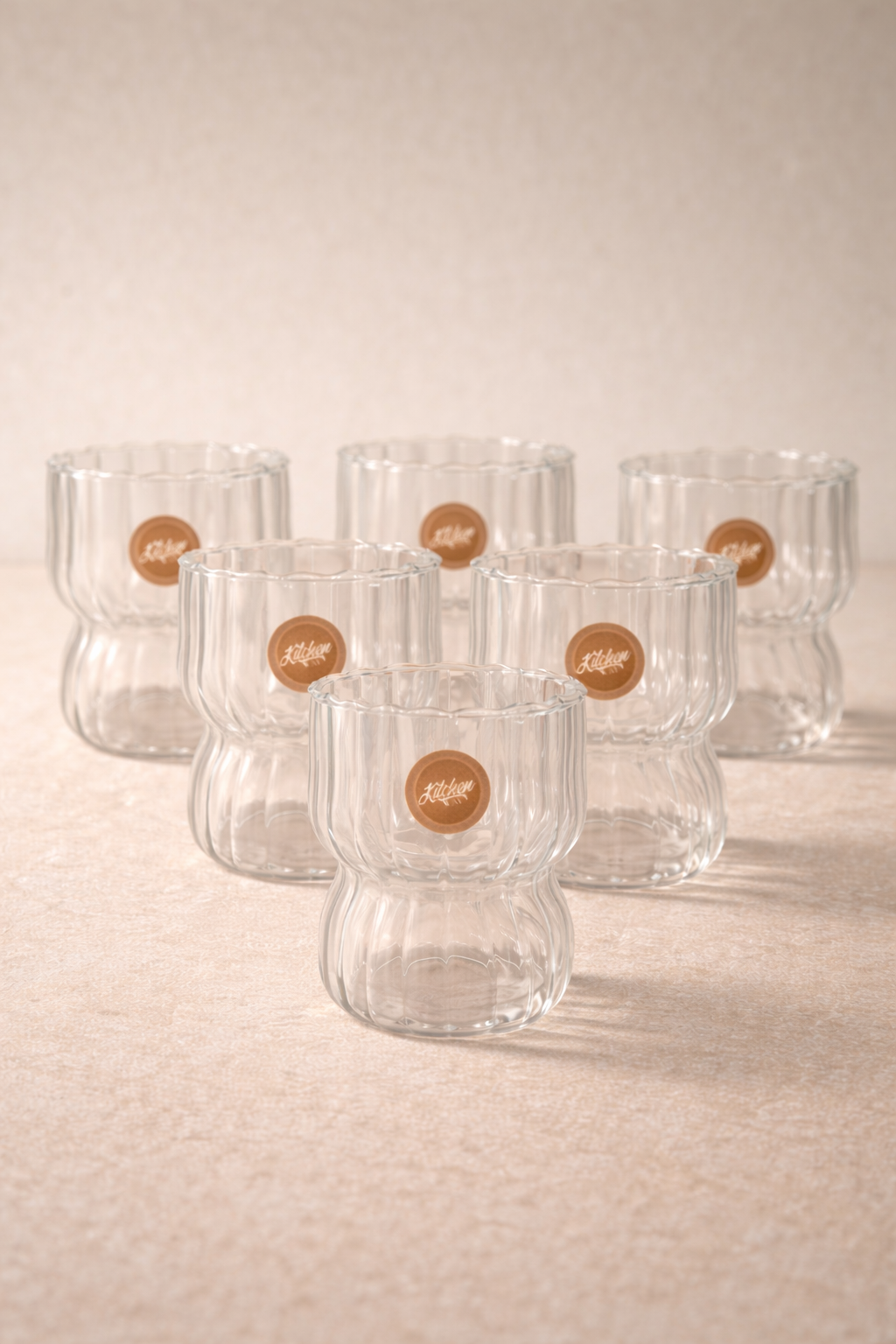 Borosilikat 6’lı Cam Bardak 310ml Isıya Dayanıklı Şeffaf Cam Bardak Seti KW-1050