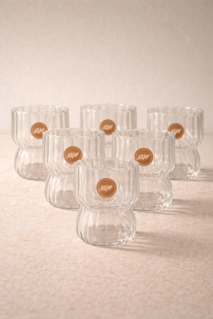 Borosilikat 6’lı Cam Bardak 310ml Isıya Dayanıklı Şeffaf Cam Bardak Seti KW-1050