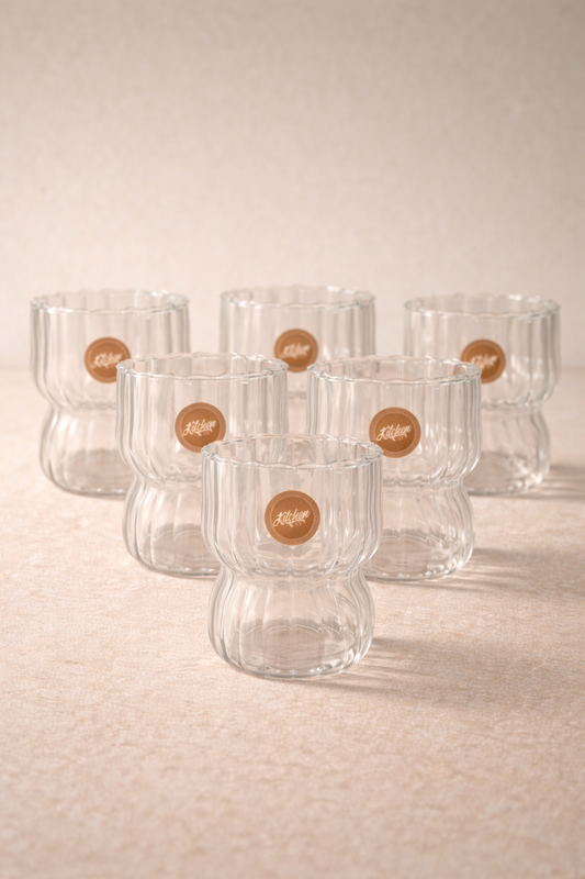 Borosilikat 6’lı Cam Bardak 310ml Isıya Dayanıklı Şeffaf Cam Bardak Seti KW-1050