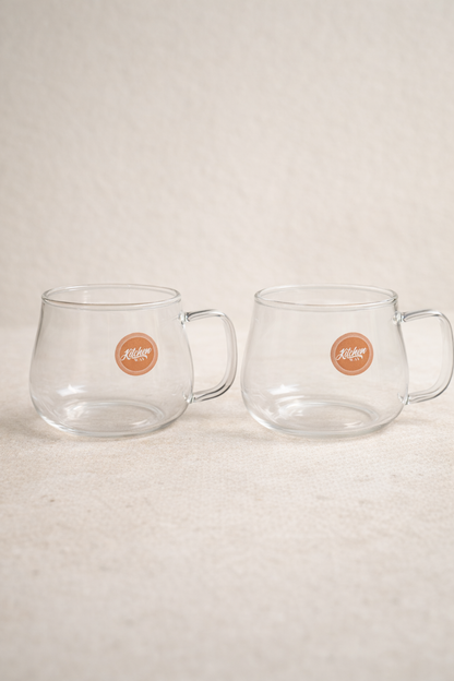 Borosilikat 6’lı Cam Meşrubat Kupa 400ml Isıya Dayanıklı Şeffaf Cam Kupa Seti KW-1048