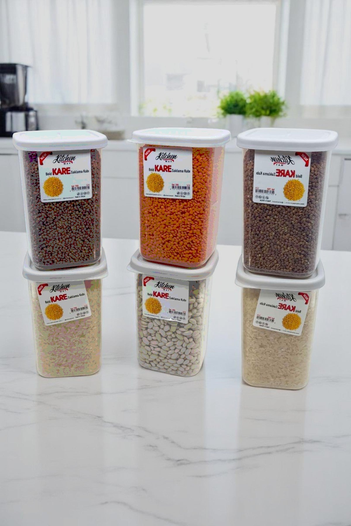 6 Lı Bold Kare Saklama Kabı 1,2Litre FMA301060