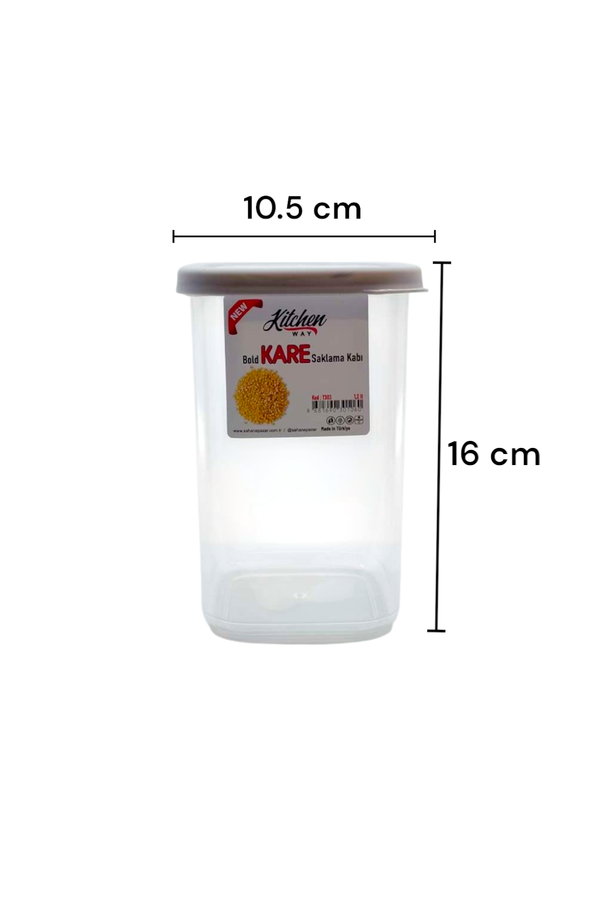 6 Lı Bold Kare Saklama Kabı 1,2Litre FMA301060