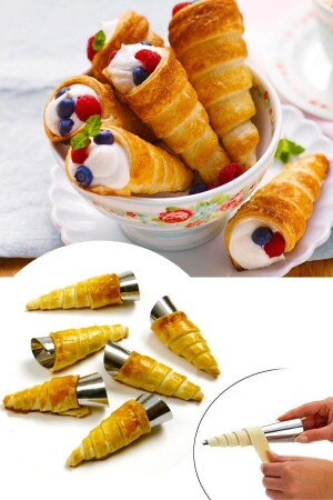 6'lı Kruvasan Kalıbı Kruvasan Hamur Kesici Şekillendirici Pratik Pasta Börek Aparatı KW-3333