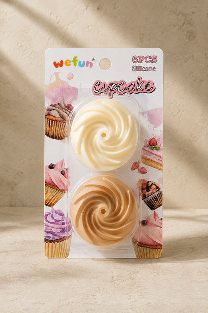 6 Parça Cupcake Silikon Kek Kalıbı Muffin ve Mini Kek Kalıbı Esnek Yapışmaz KW-419 MUEN