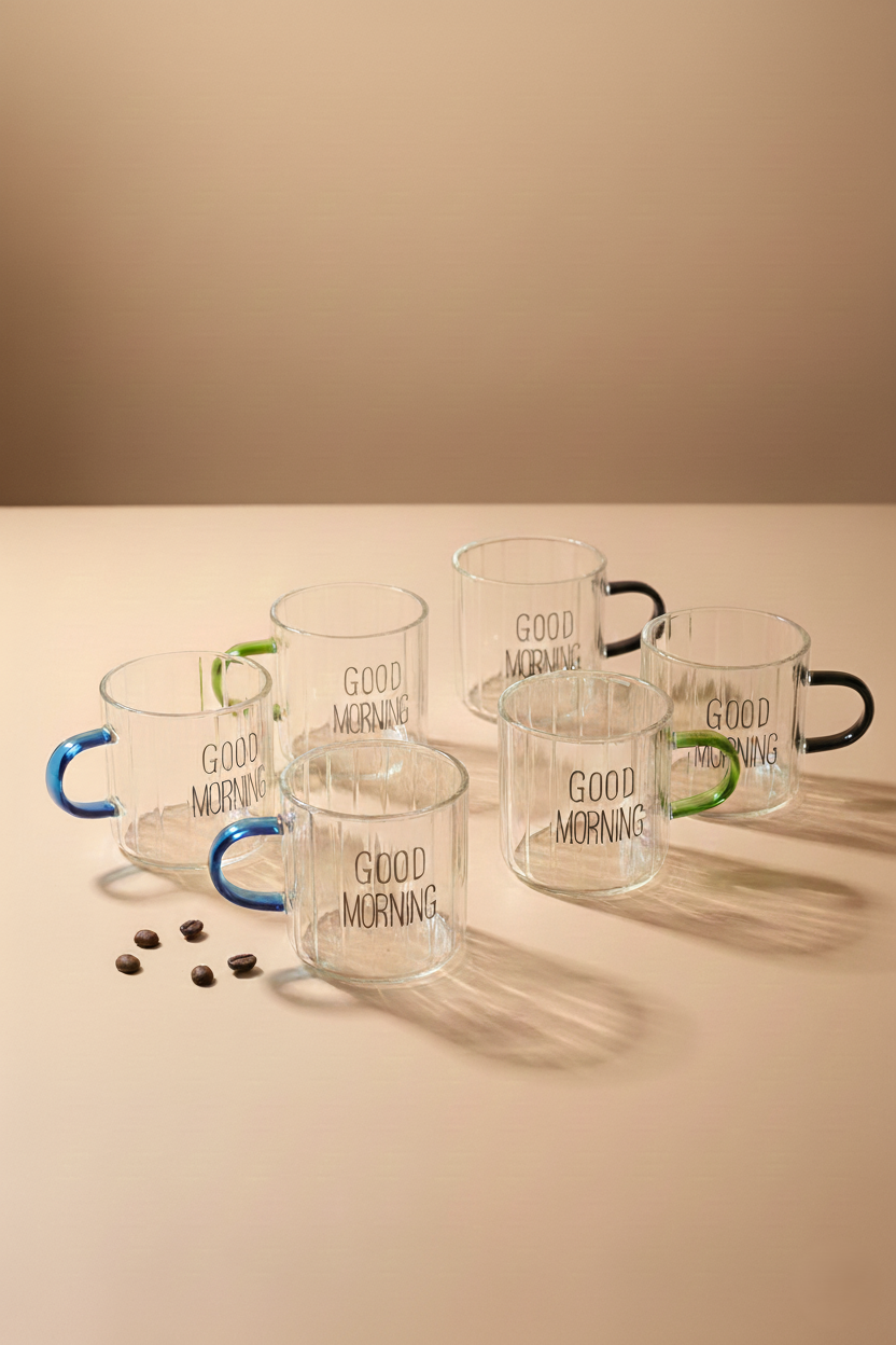 Kitchen Way 6'lı Good Morning Kulplu Kahve Bardağı KW-707