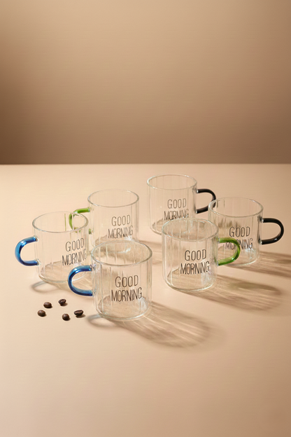 Kitchen Way 6'lı Good Morning Kulplu Kahve Bardağı KW-707