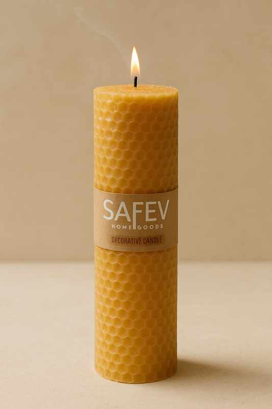 El Yapımı 20CM Bal Peteği Baton Mum Dekoratif Silindir Mum Uzun Yanma Süreli SHN-2041