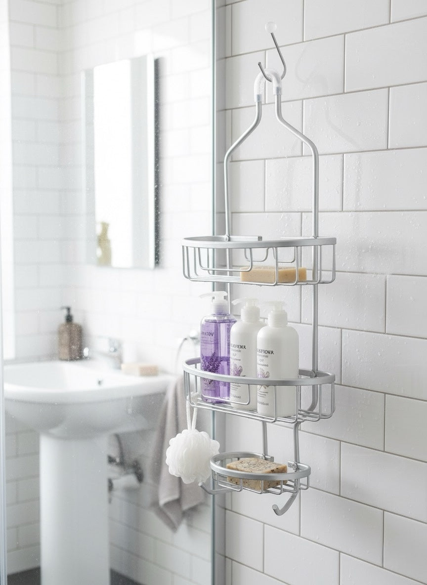 Paslanmaz Aleminyum Duş Köşeliği Şampuanlık Organizer SHN-2112