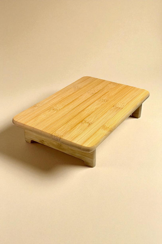 Ayaklı Bambu Sunumluk Servis Tabağı 29x19CM KW-914
