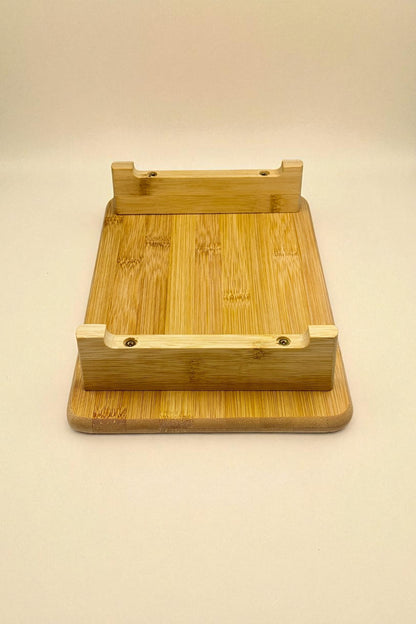Ayaklı Bambu Sunumluk Servis Tabağı 29x19CM KW-914