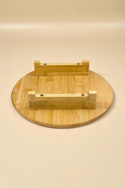 Ayaklı Yuvarlak Bambu Sunumluk Servis Tabağı 30CM CM KW-913