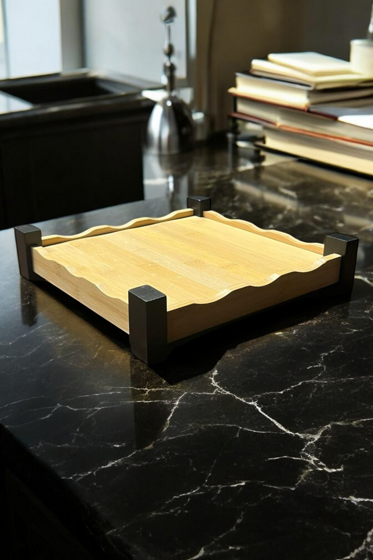 35CM Bambu Kare Servis Tabağı Sunumluk Tepsi KW-252