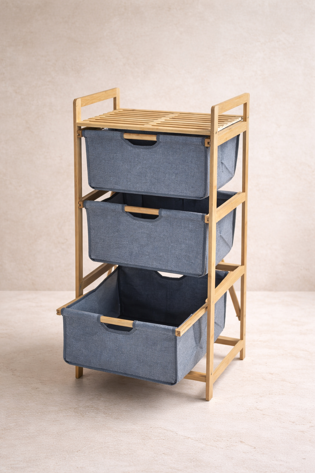 Bambu Çamaşır Sepeti Çekmeceli Doğal Bambu Dayanıklı Şık Tasarım SHN-2096