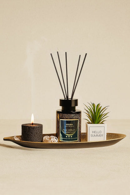 Çubuklu Koku Mum Tepsi Dekorasyon Seti SHN-2056