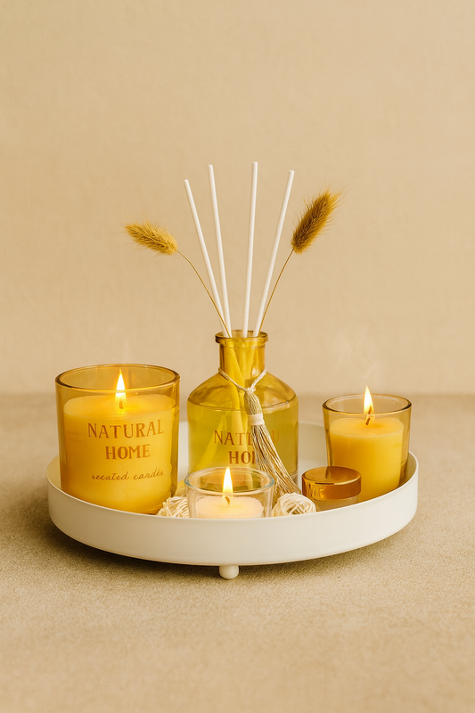 Çubuklu Koku Mum ve Tepsi Dekoratif Set SHN-2061