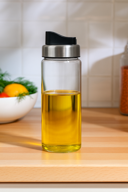 Borosilikat Cam Yağdanlık Sızdırmaz Tiktak Kapaklı 750ml Yağdanlık KW-1083