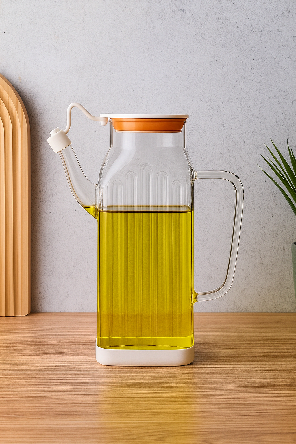 Isıya Dayanıklı Borosilikat 1000ml Cam Yağlık KW-1059