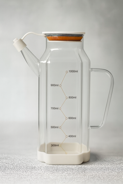 Isıya Dayanıklı Borosilikat 1000ml Cam Yağlık KW-1061