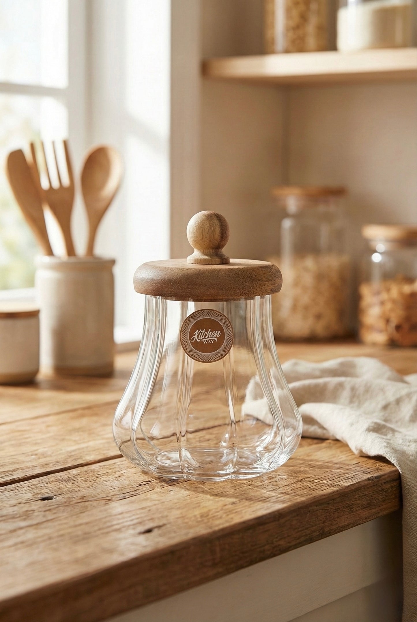 Akasya Conta Kapaklı Cam Kavanoz 550ML Hava Korumalı Saklama Kavanozu KW-1167