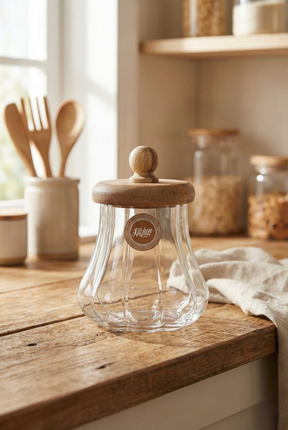 Akasya Conta Kapaklı Cam Kavanoz 550ML Hava Korumalı Saklama Kavanozu KW-1167