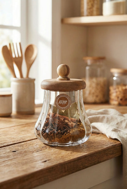 Akasya Conta Kapaklı Cam Kavanoz 550ML Hava Korumalı Saklama Kavanozu KW-1167