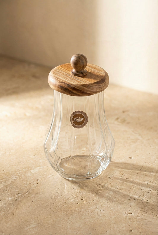 Akasya Kapaklı Cam Kavanoz 950ML Contalı Saklama Kavanozu KW-1169