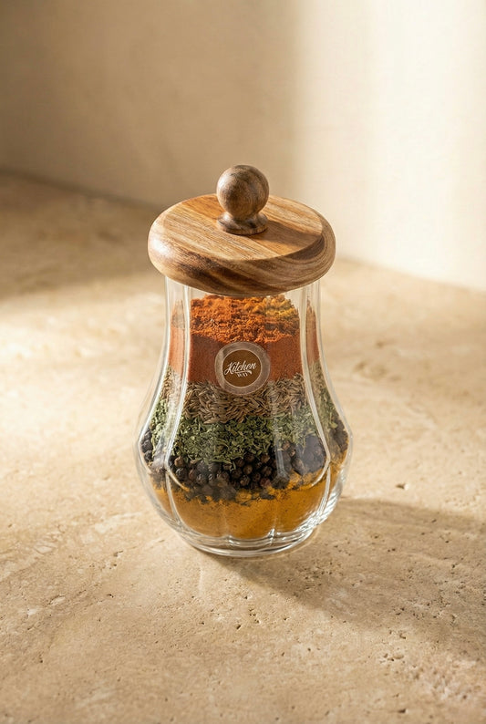 Akasya Kapaklı Cam Kavanoz 950ML Contalı Saklama Kavanozu KW-1169