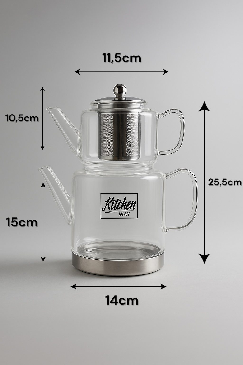 Victoria Borosilikat Cam Çaydanlık Seti KW-840