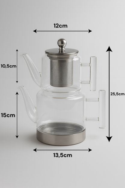 Marella Borosilikat Cam Çaydanlık Seti KW-842