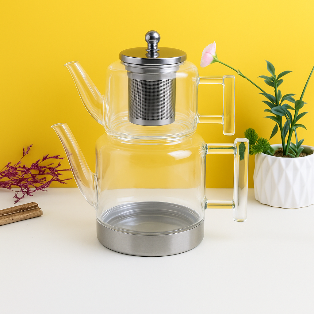 Marella Borosilikat Cam Çaydanlık Seti KW-842