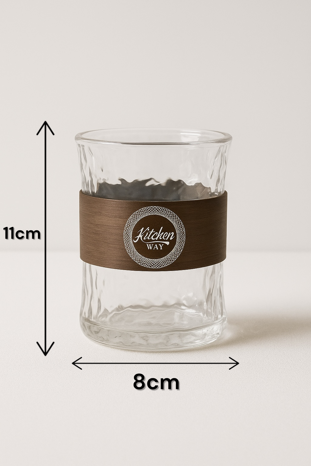 2’li Borosilikat Cam Bardak Akasya Tutamaçlı KW-855