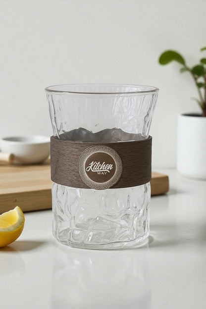 2’li Borosilikat Cam Bardak Set Akasya Tutamaçlı KW-856