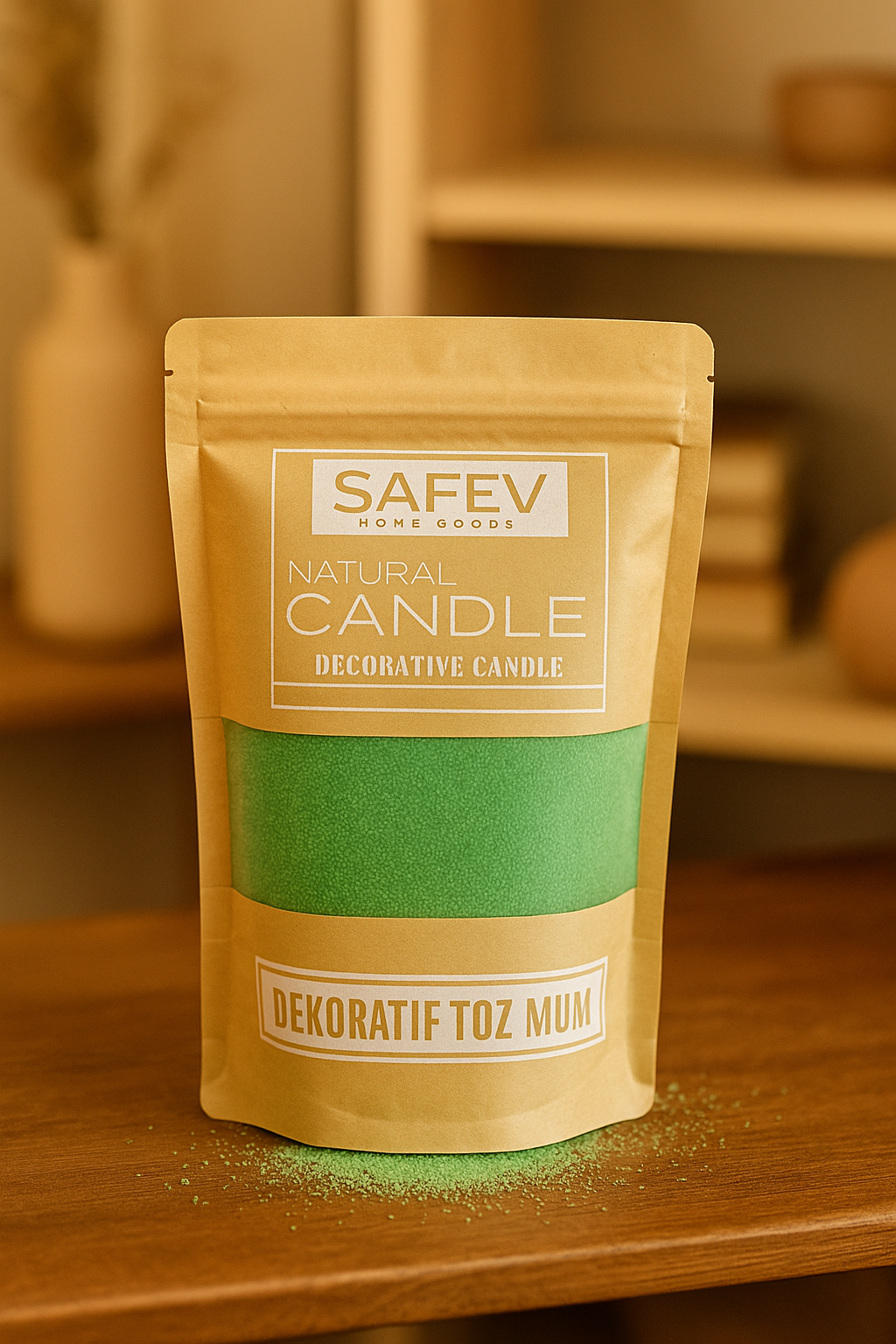 Dekoratif Toz Mum Kum Taneli Mum Granülü, Şeffaf Kaplarda Kullanıma Uygun Pratik Aromasız SHN-2052