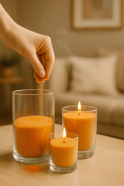 Dekoratif Toz Mum Kum Taneli Mum Granülü, Şeffaf Kaplarda Kullanıma Uygun Pratik Aromasız SHN-2052