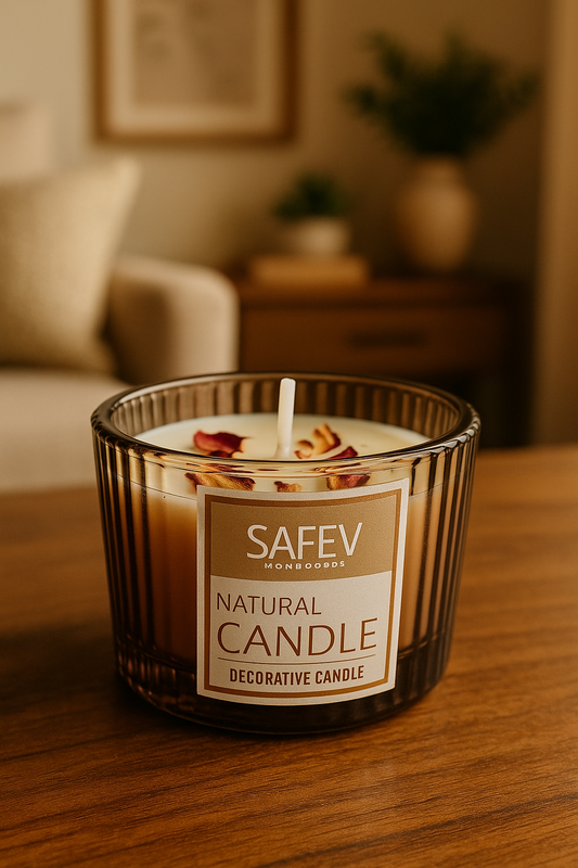 Dekoratif Kuru Çiçek Yapraklı Kokulu Mum SHN-2036