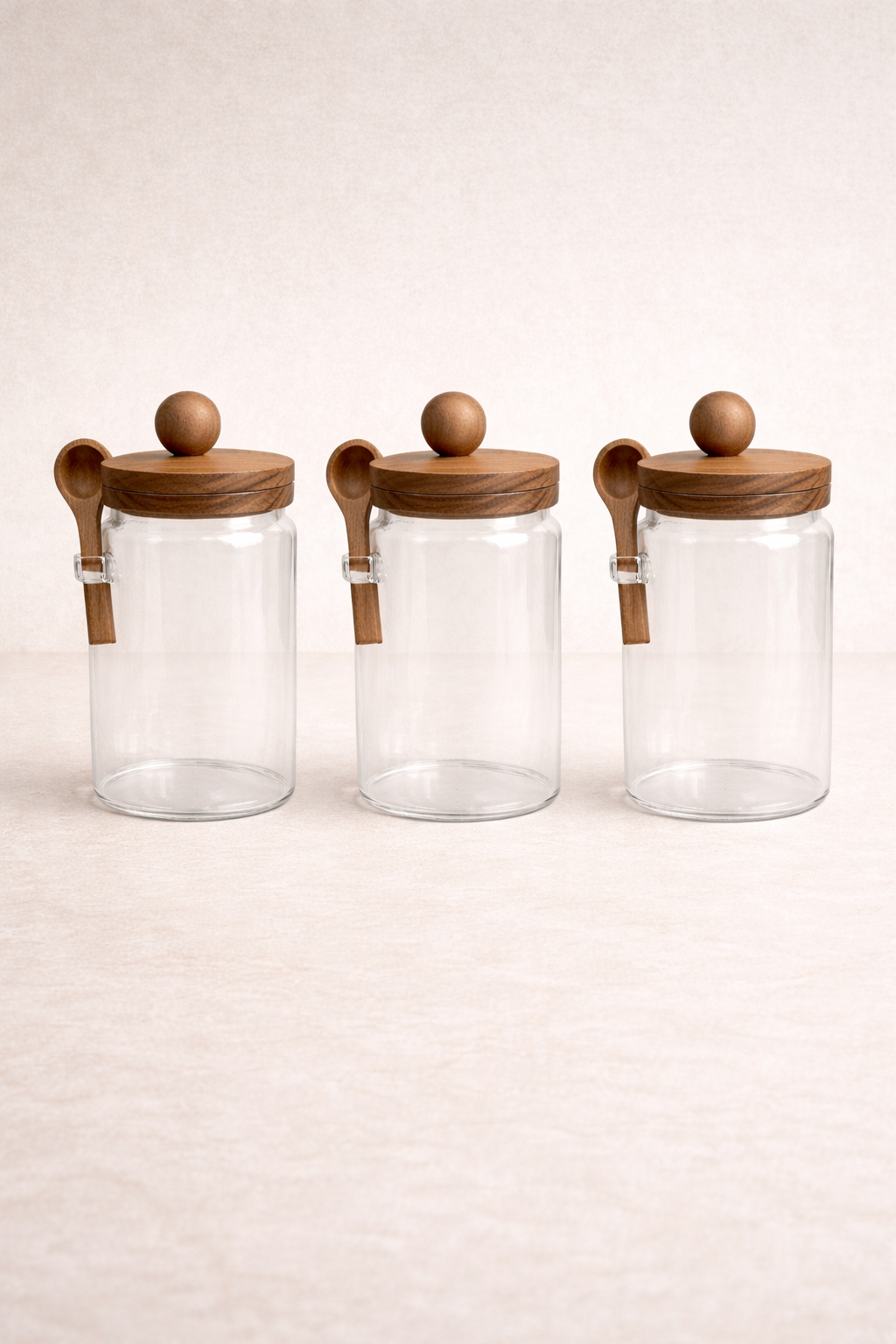 Akasya Kaşıklı Conta Kapaklı Kavanoz Baharatlık KW-735