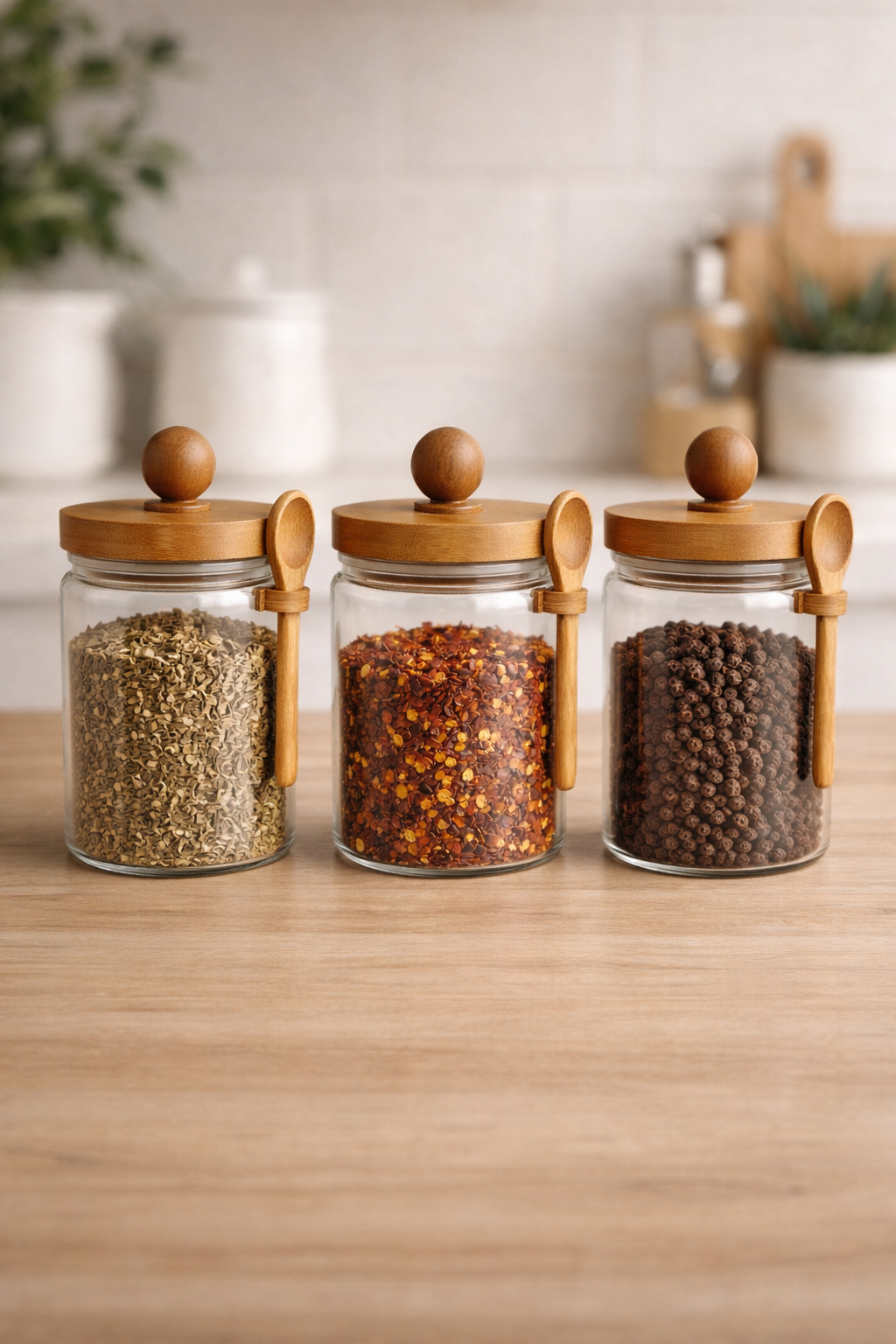 Akasya Conta Kapaklı 3'lü Borosilikat 450ml Kavanoz Seti KW-742