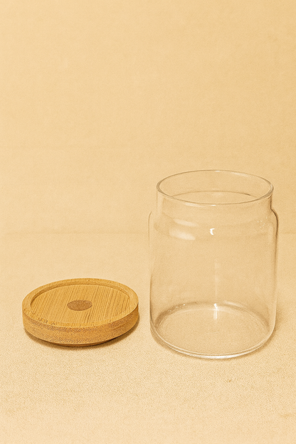 Bambu Conta Kapaklı 3'lü Borosilikat 450ml Kavanoz Seti KW-788