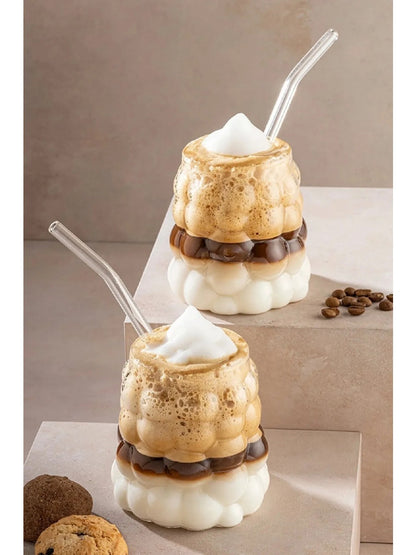 Isıya Dayanaklı Üzüm Desenli 300ML Borosilikat Bardak KW-359