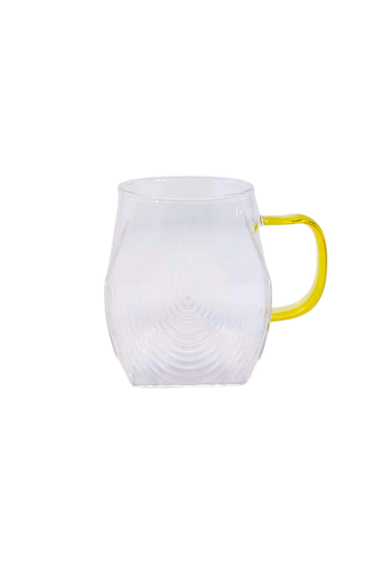 Isıya Dayanıklı Borosilikat Kupa Çizgi Tasarımlı Cam Bardak KW-072 KW-061