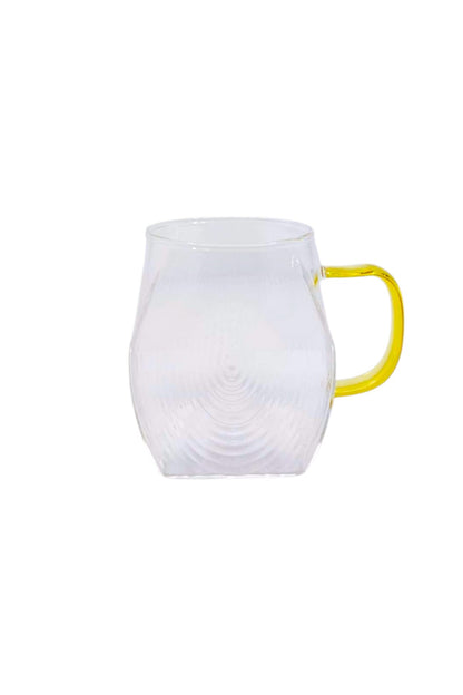 Isıya Dayanıklı Borosilikat Kupa Çizgi Tasarımlı Cam Bardak KW-072 KW-061