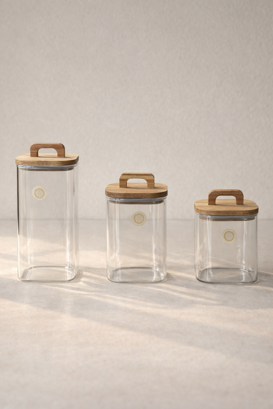 Akasya Conta Kapaklı Kavanoz Set Baharatlık KW-770-3 Series