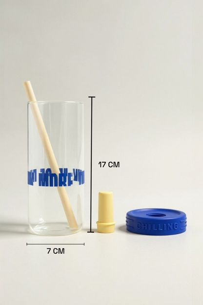 Marf Pipetli Silikon Kapaklı Borosilikat Cam Matara KW-877