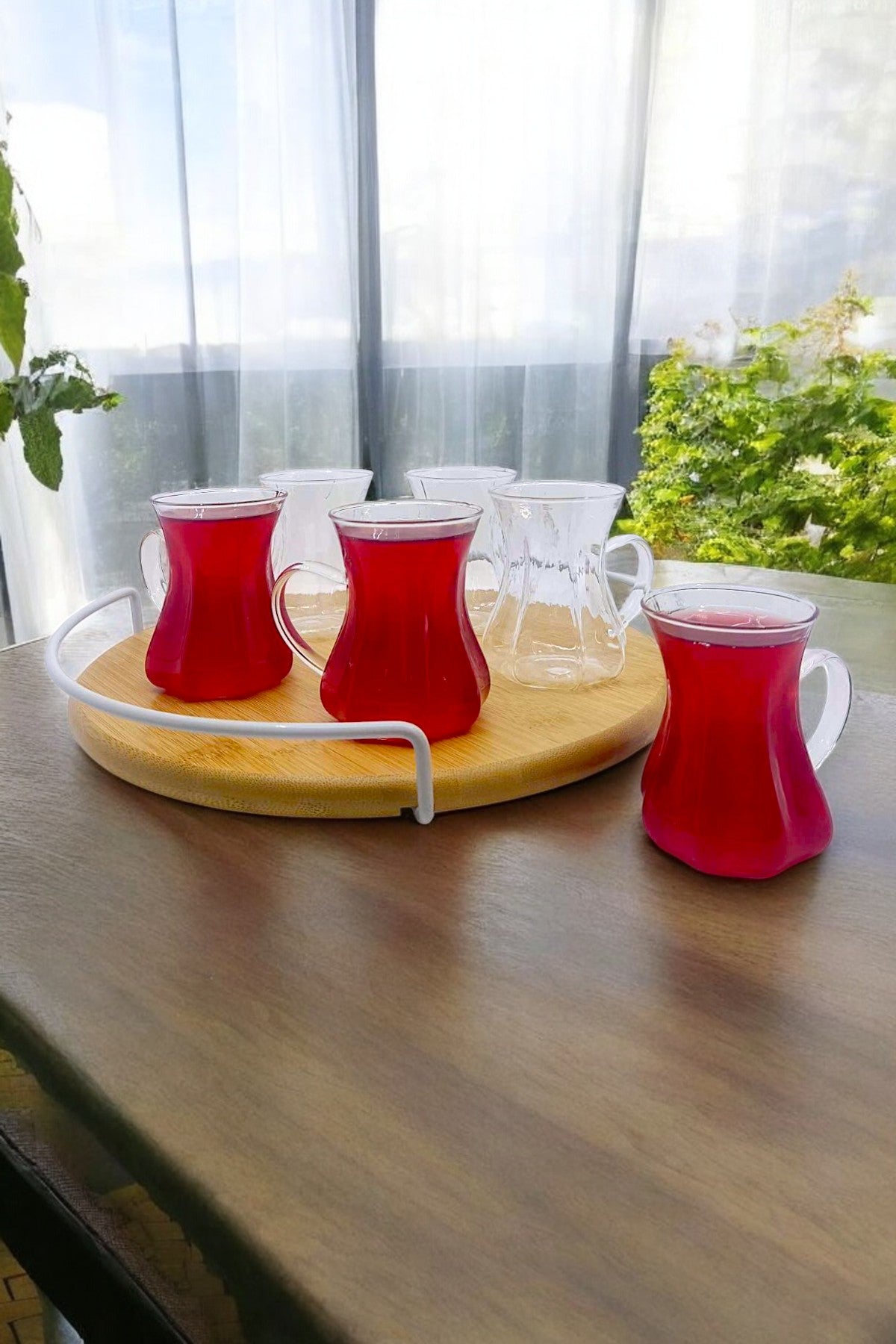 6'lı Vera Borosilikat Çay Cam Bardak Seti 150ml KW-617