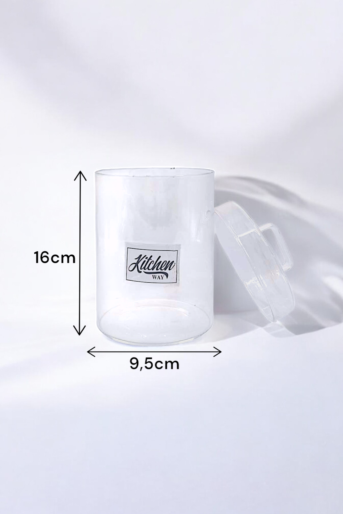 Yuvarlak Drajelik Cam Kapaklı Borosilikat Kavanoz 900ML KW-350B
