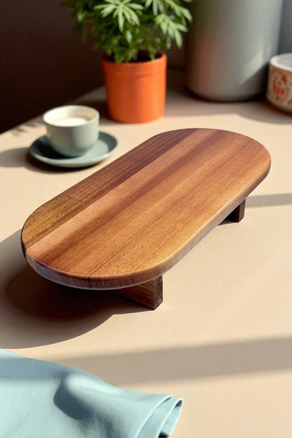 Ayaklı Akasya Oval Sunumluk KW-938